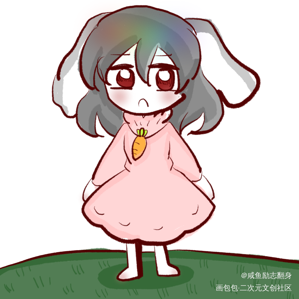 帝_东方project因幡帝绘画作品
