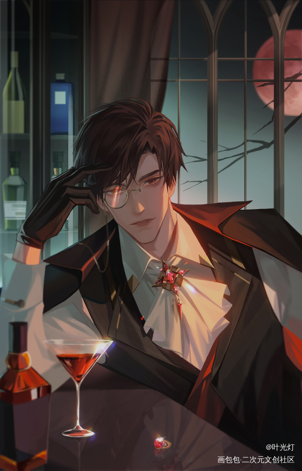 陆沉吸血鬼_光与夜之恋陆沉绘画作品