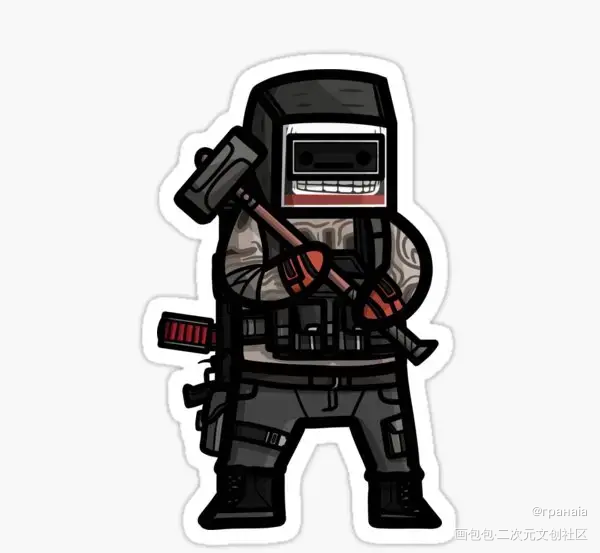 塔科夫Q化锤哥_游戏绘画作品