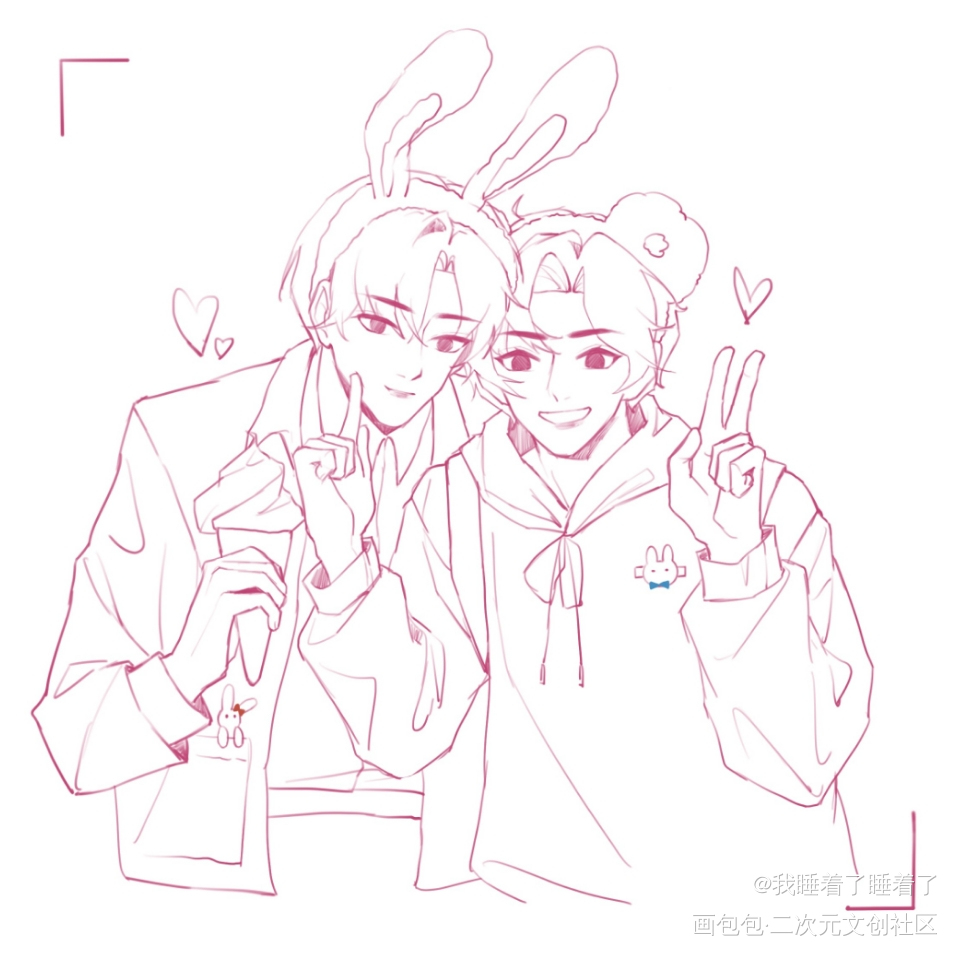 抓拍到一对在游乐园约会的小情侣_魔道祖师忘羡蓝忘机魏无羡同人绘画作品
