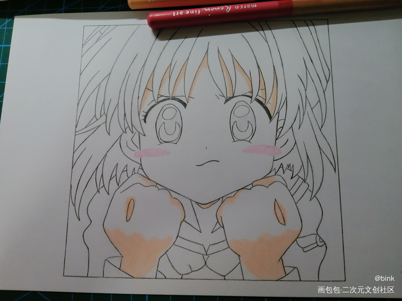临摹_魔卡少女樱木之本樱彩铅临摹绘画作品