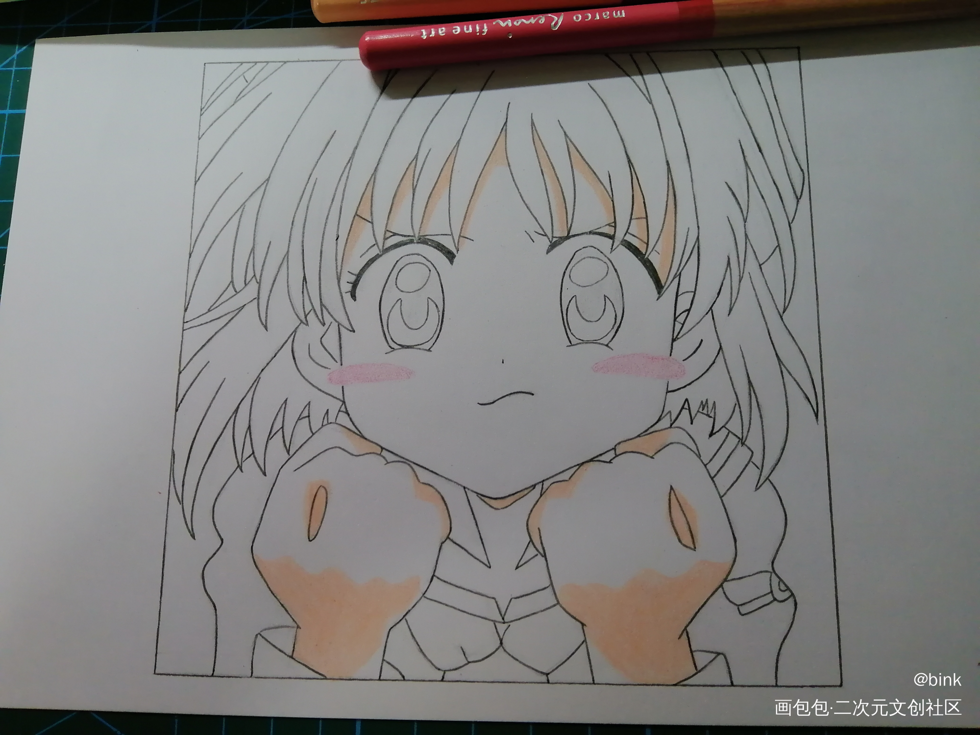 临摹_魔卡少女樱木之本樱彩铅临摹绘画作品