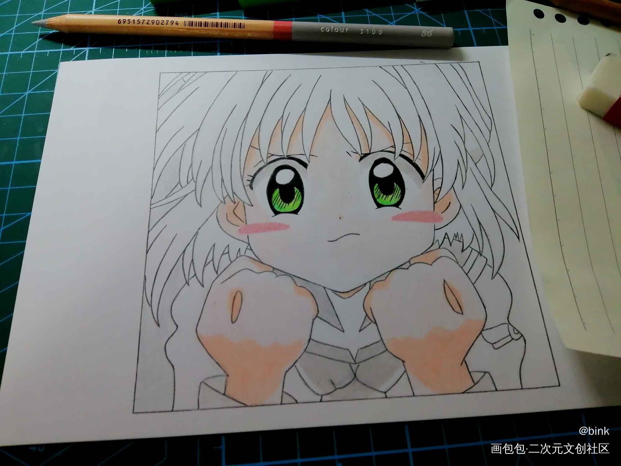 临摹_魔卡少女樱木之本樱彩铅临摹绘画作品