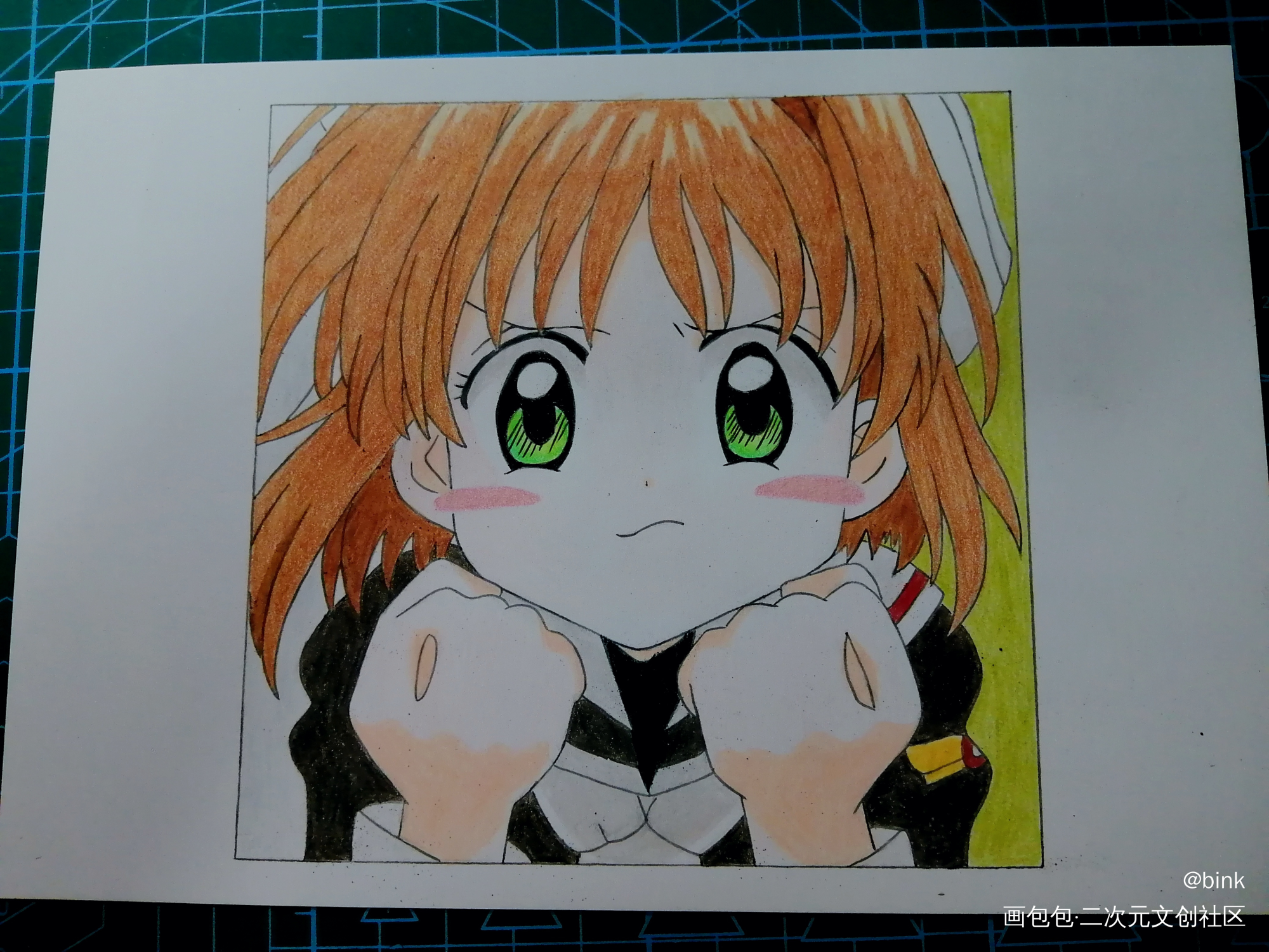 临摹_魔卡少女樱木之本樱彩铅临摹绘画作品