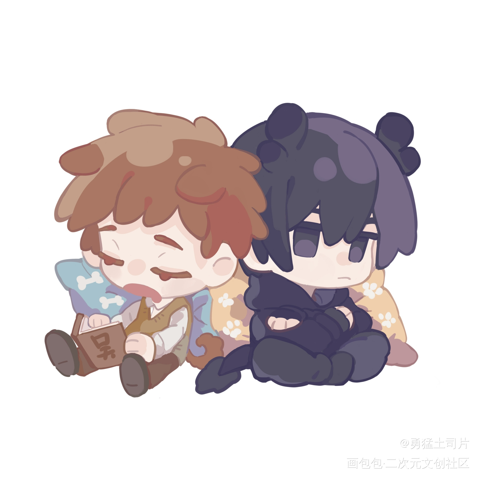 贴贴～_盗墓笔记瓶邪绘画作品