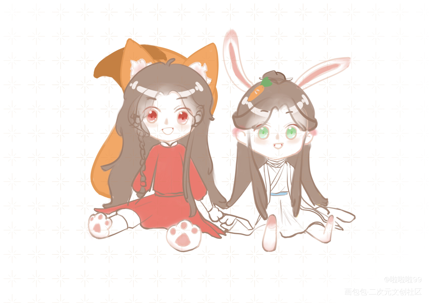 上色为什么这么难！😭😭😭_天官赐福花怜谢怜花城绘画作品
