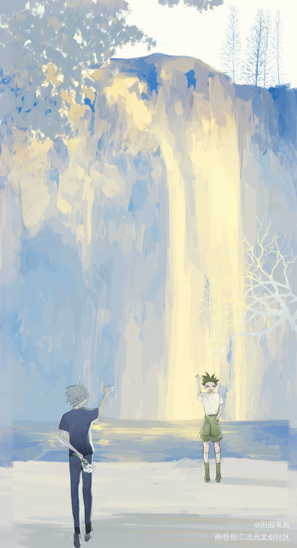 【奇杰】薄雾_全职猎人板绘涂日系场景插画同人奇杰小杰奇犽绘画绘画作品