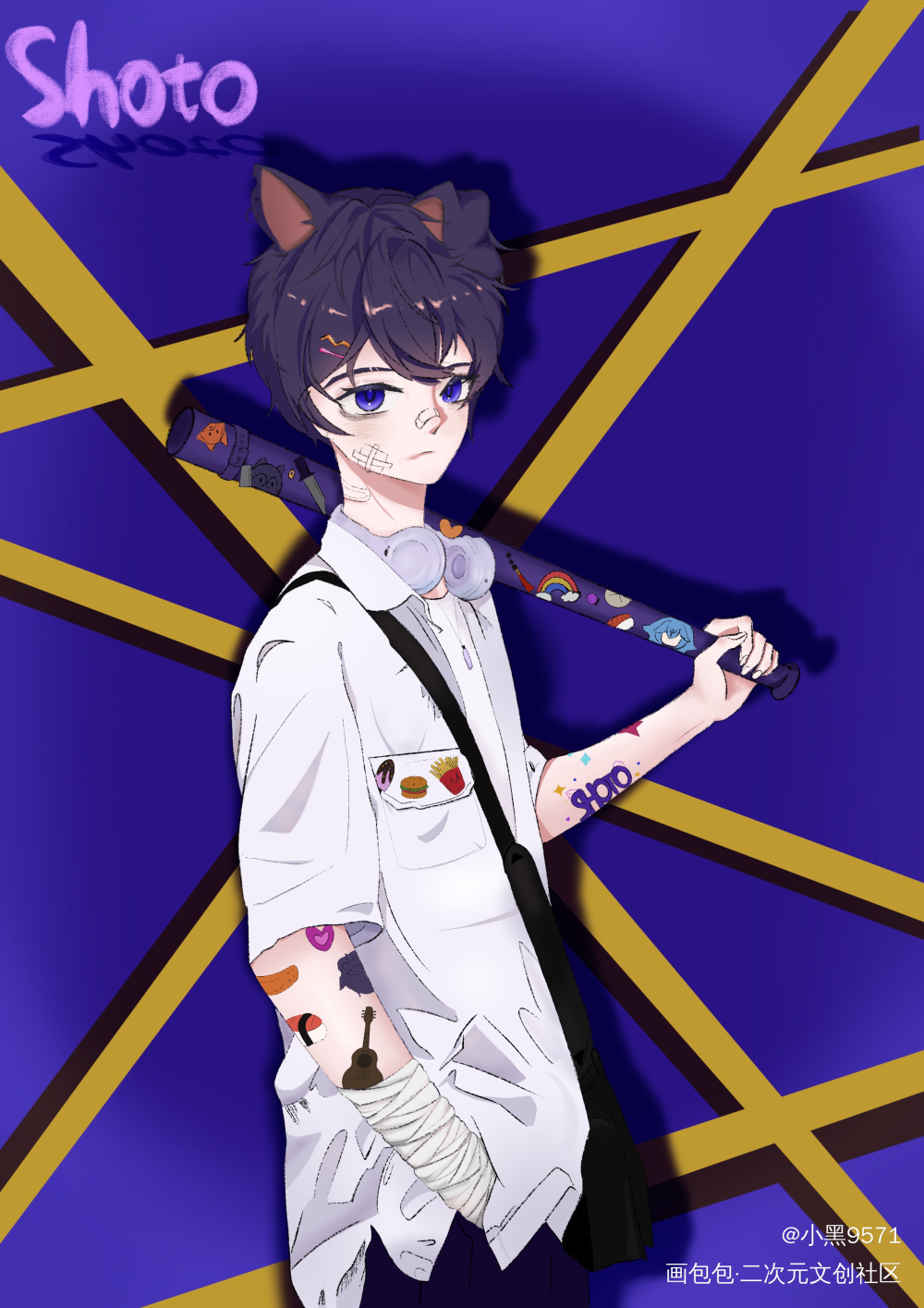 明天继续QAQ_虚拟主播平涂shoto指绘板绘绘画作品