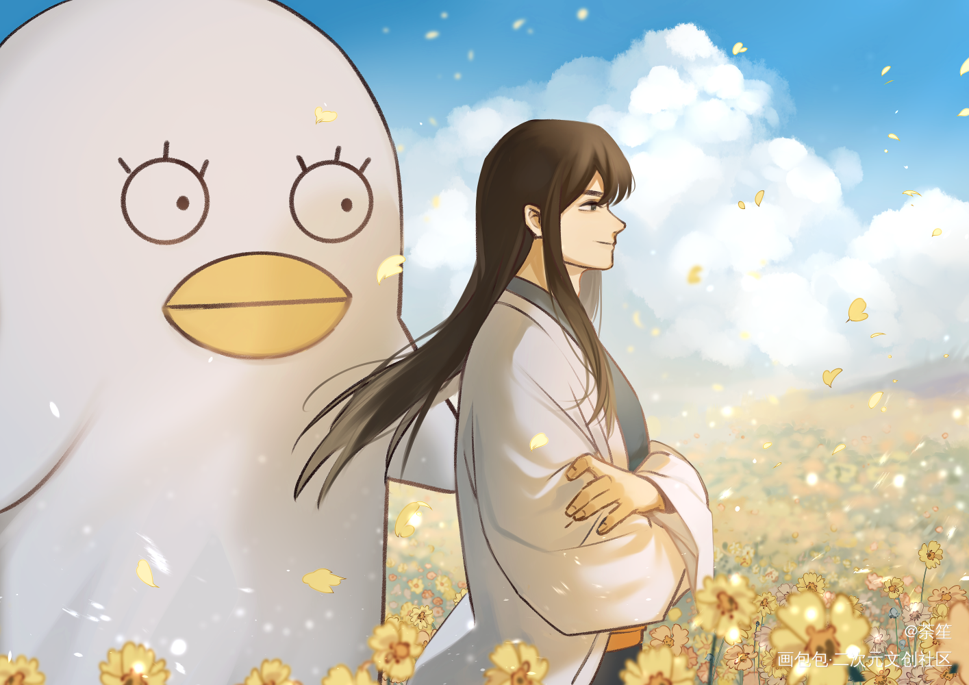 前两天的生贺_银魂桂小太郎同人摸鱼绘画绘画作品