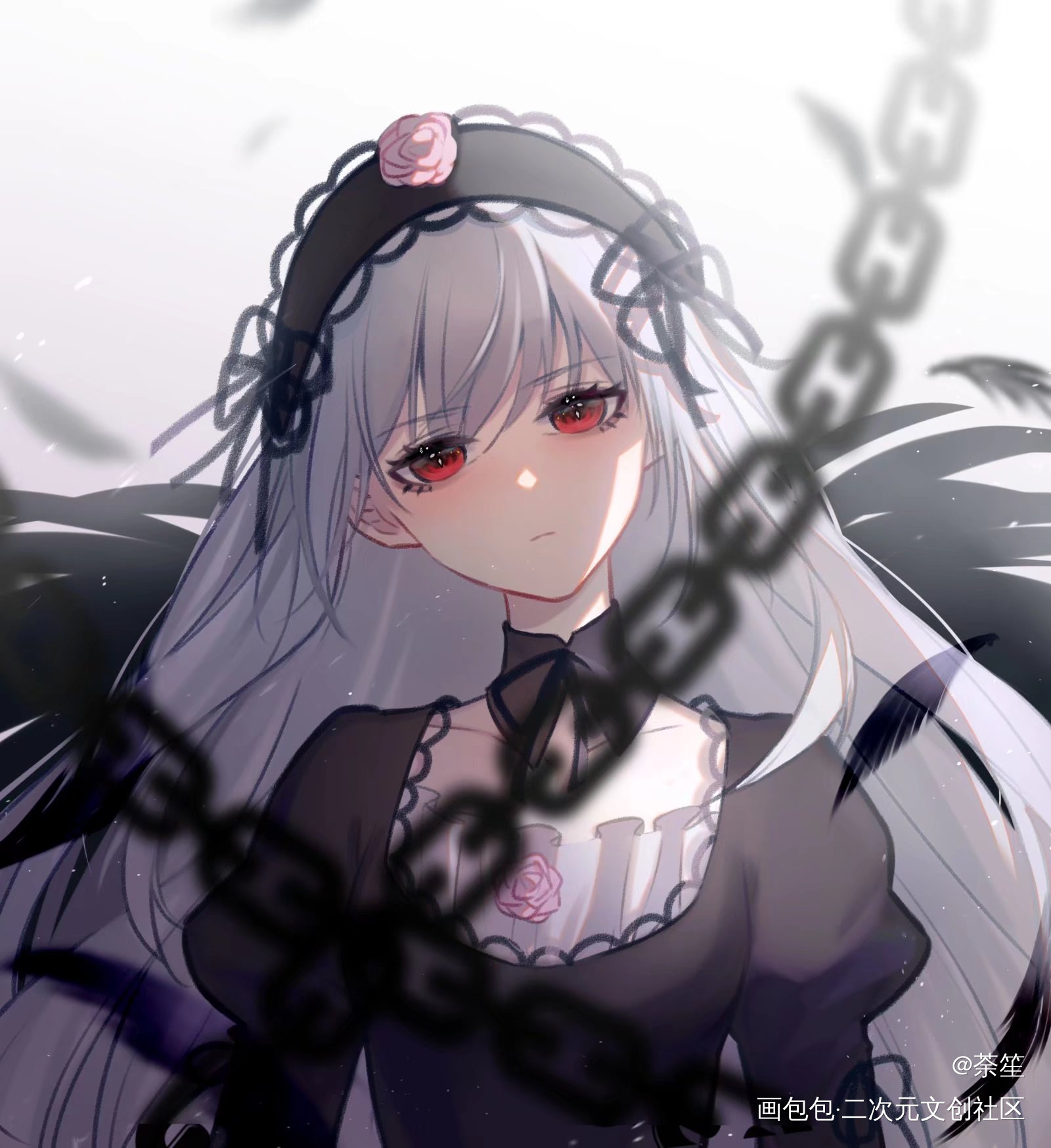水银灯和真红_蔷薇少女真红同人水银灯摸鱼绘画绘画作品