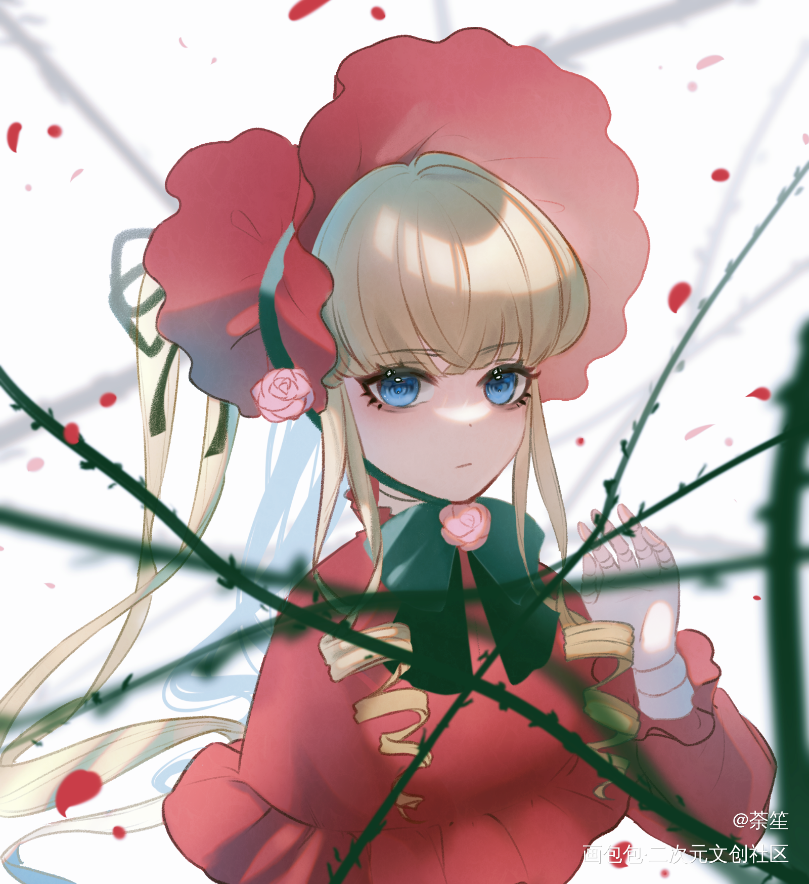 水银灯和真红_蔷薇少女真红同人水银灯摸鱼绘画绘画作品