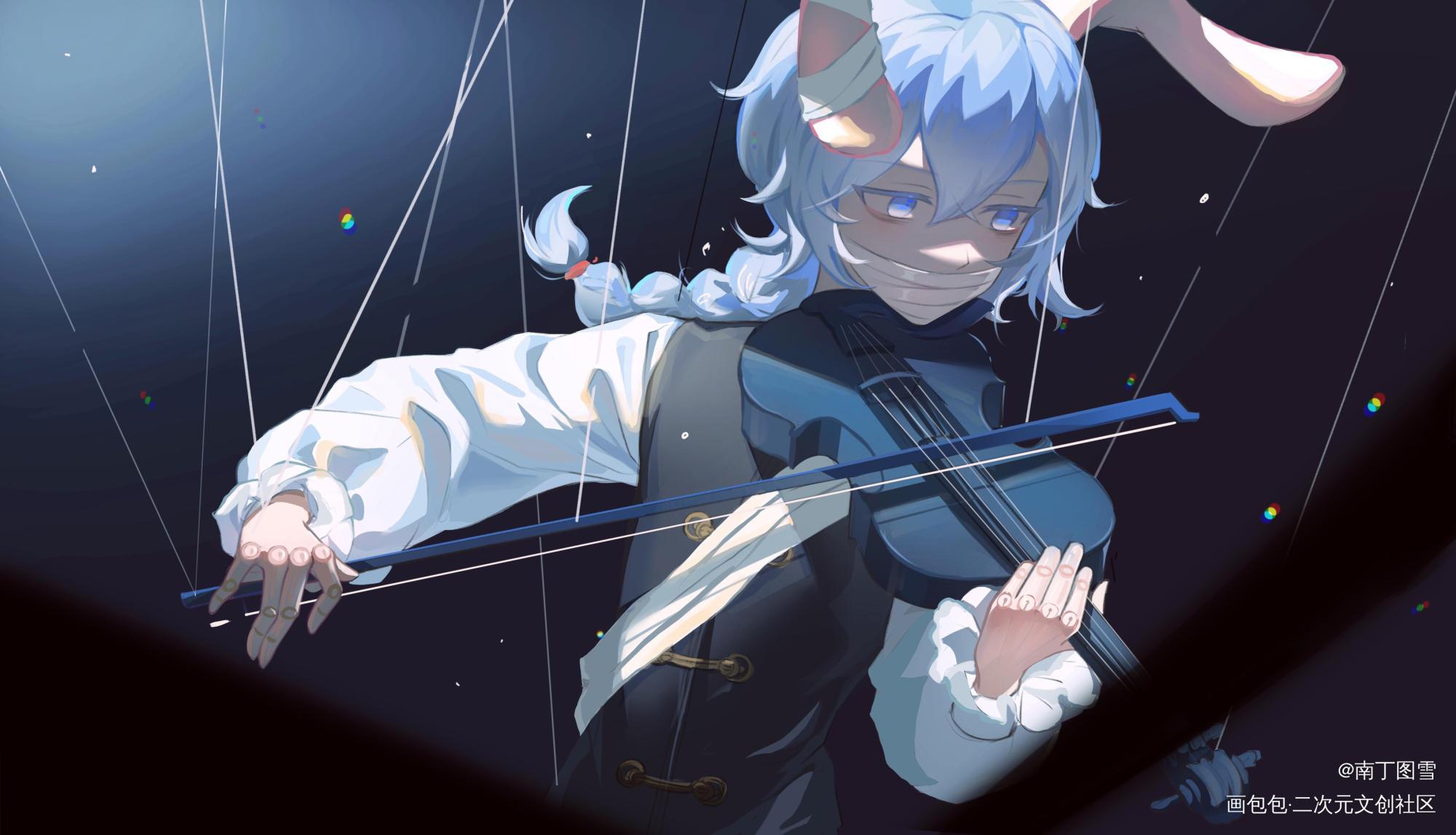 木偶Ⅰ兔子执事_插画procreate绘画原创oc绘画作品