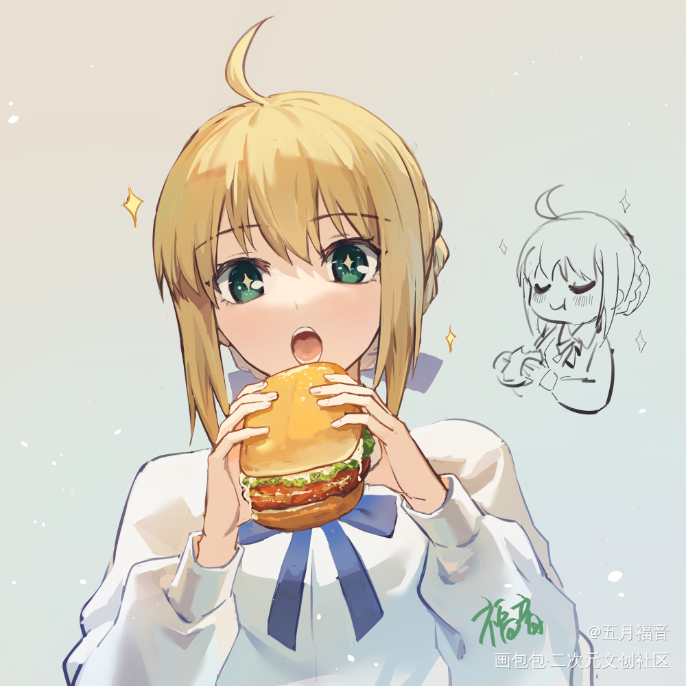 saber_阿尔托莉雅·潘德拉贡saber板绘涂Fate/staynight绘画作品