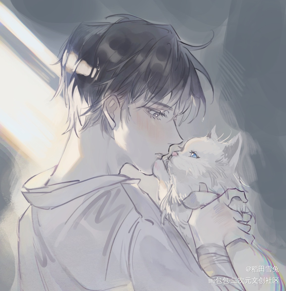 猫猫柳_我在惊悚游戏里封神白柳绘画作品