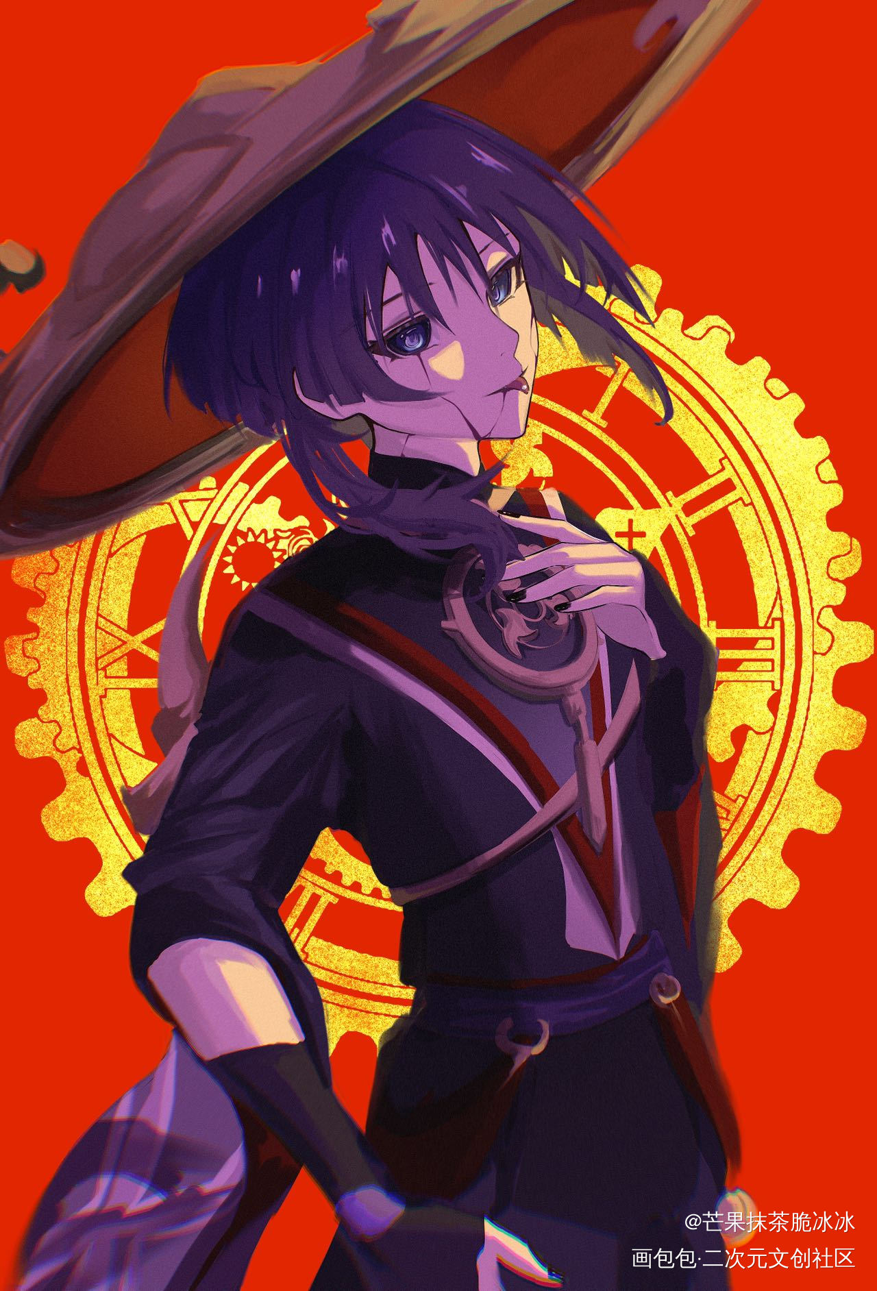 “人偶的终点”——国崩_原神散兵板绘涂伪厚涂日系插画摸鱼二次元板绘绘画作品