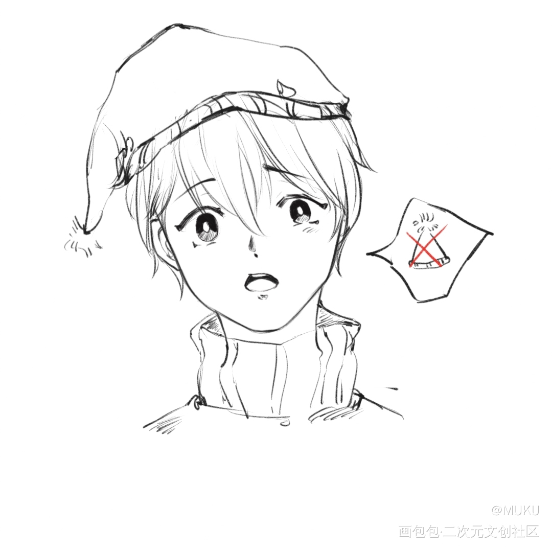 拒绝帽子_手绘摸鱼绘画作品
