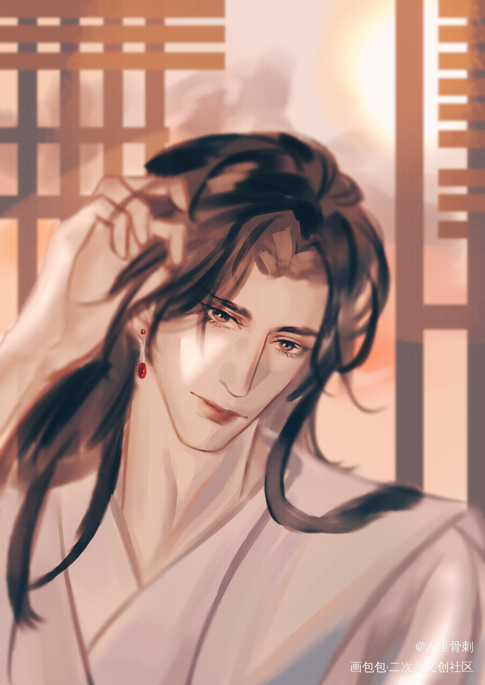 沈兰舟_将进酒沈兰舟古风水彩头像插画同人约稿板绘绘画作品