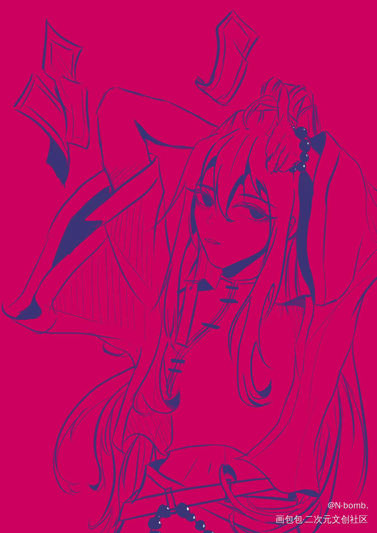 怎么上色来着_高饱和摸鱼板绘绘画oc绘画作品