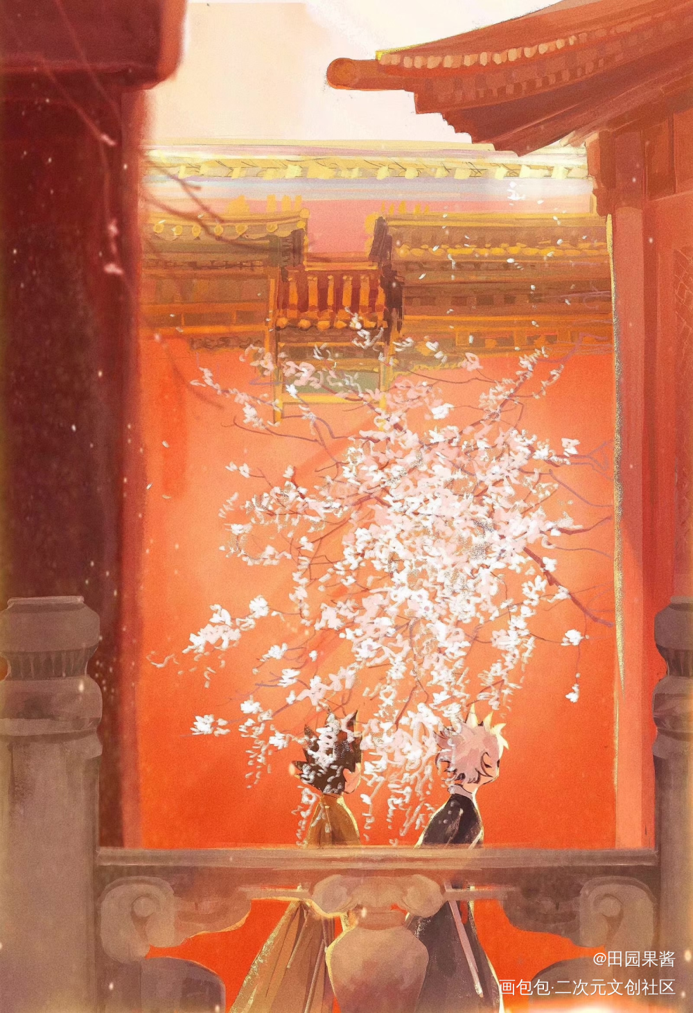 【全职猎人】芳菲_全职猎人板绘涂日系场景插画同人奇杰小杰奇犽绘画绘画作品