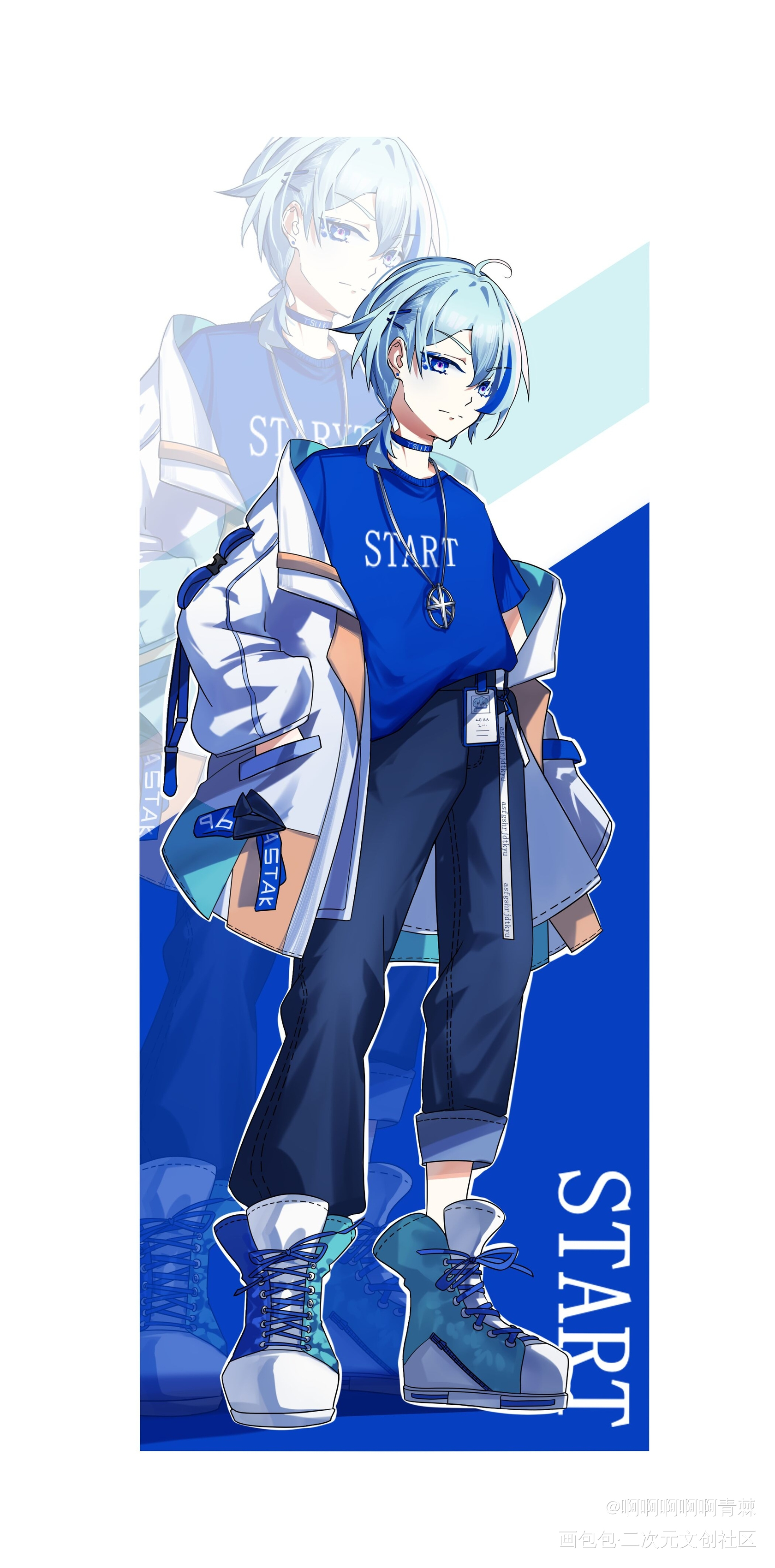 START系列oc（1/4）_个人设计插画创意原创角色插画二次元板绘绘画作品