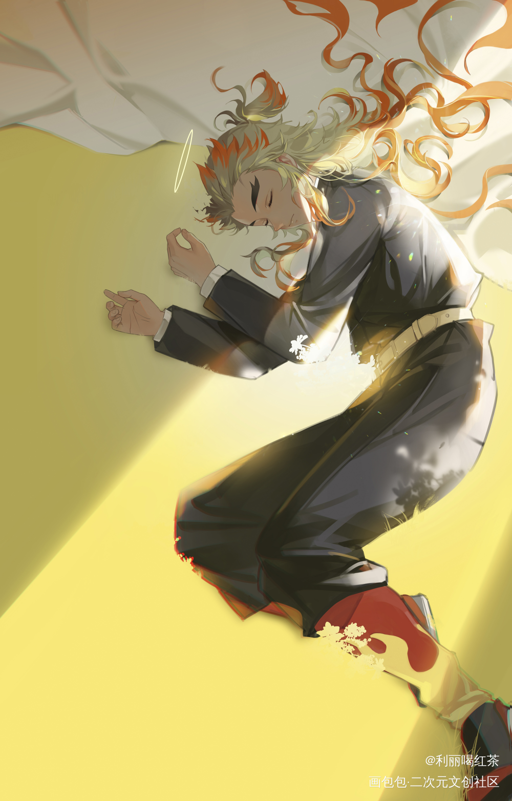 快要醒来的天使_鬼灭之刃炼狱杏寿郎绘画作品