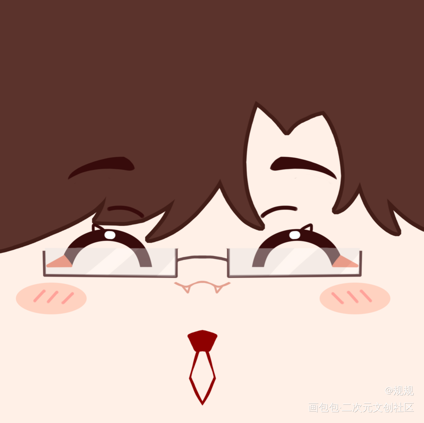 陆沉大脸_光与夜之恋Q版同人绘画作品