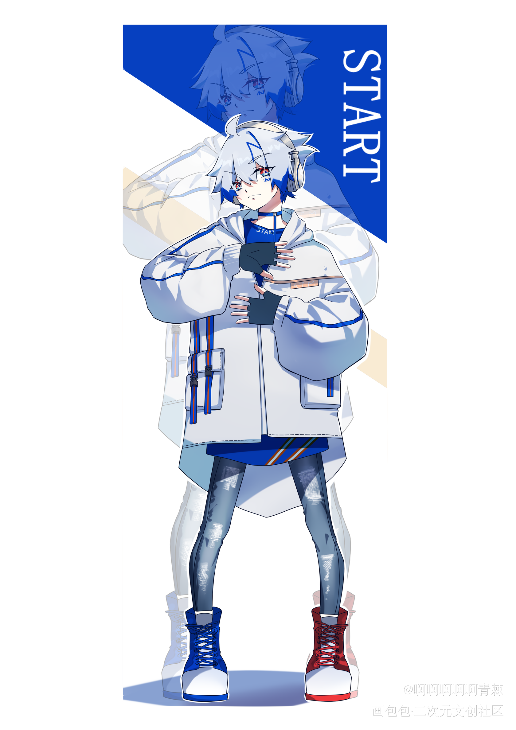 START系列oc（2/4）_个人设计插画创意原创角色插画二次元板绘绘画作品