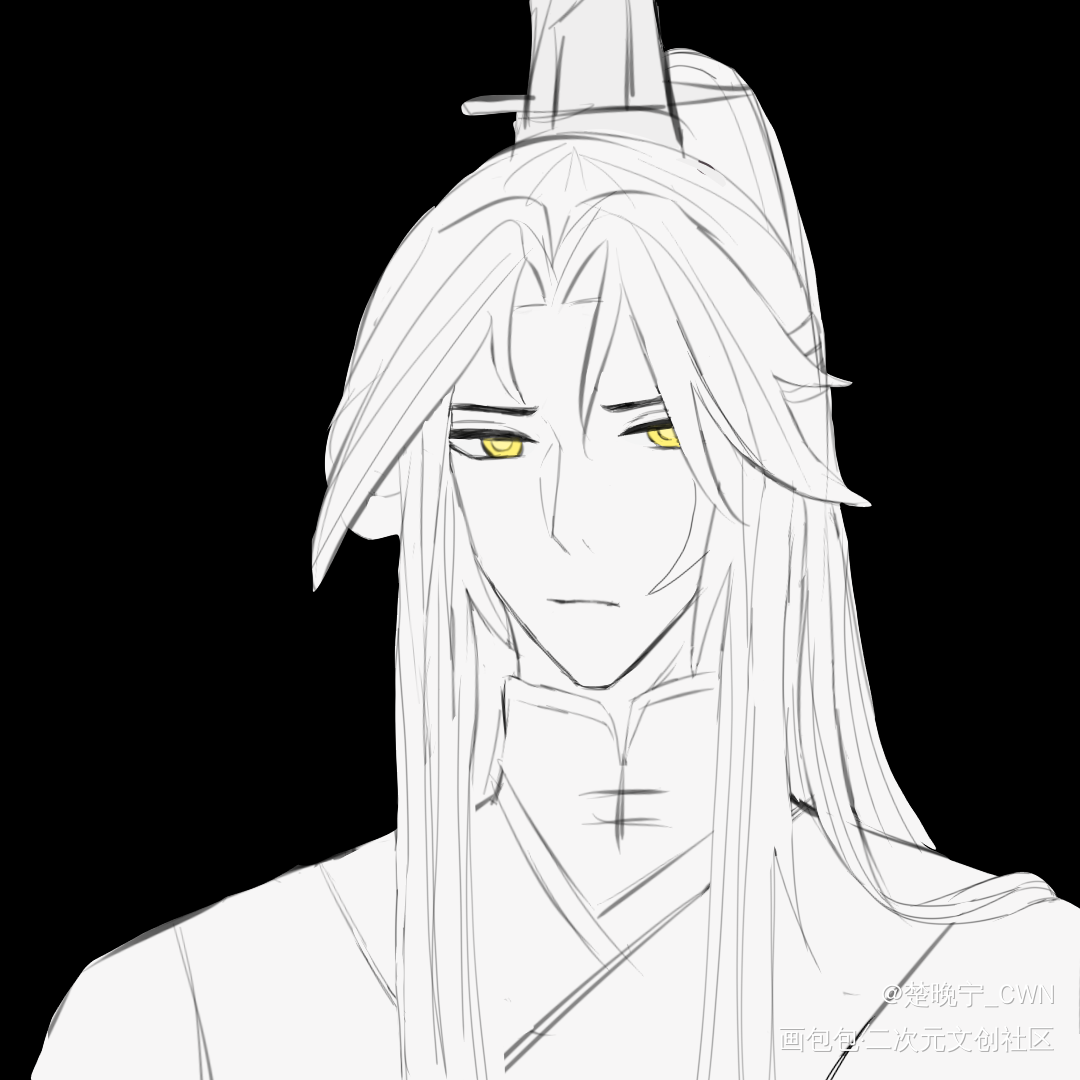 摸一张晚宁_二哈和他的白猫师尊绘画作品