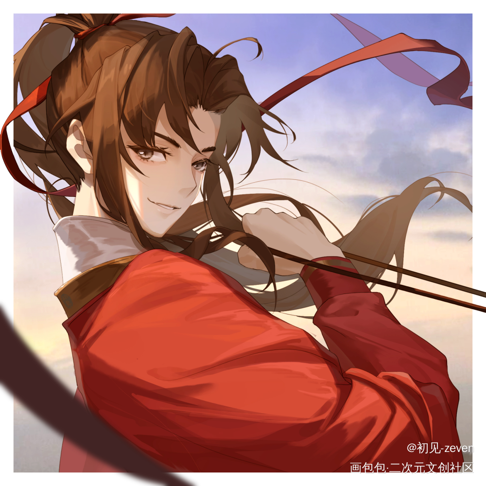 愿君长似少年时,依然一笑作春温_魔道祖师忘羡平涂绘画作品