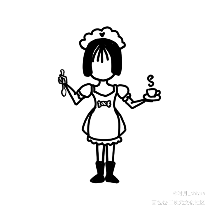 头像心情26_板绘涂黑白简笔头像心情原创绘画作品
