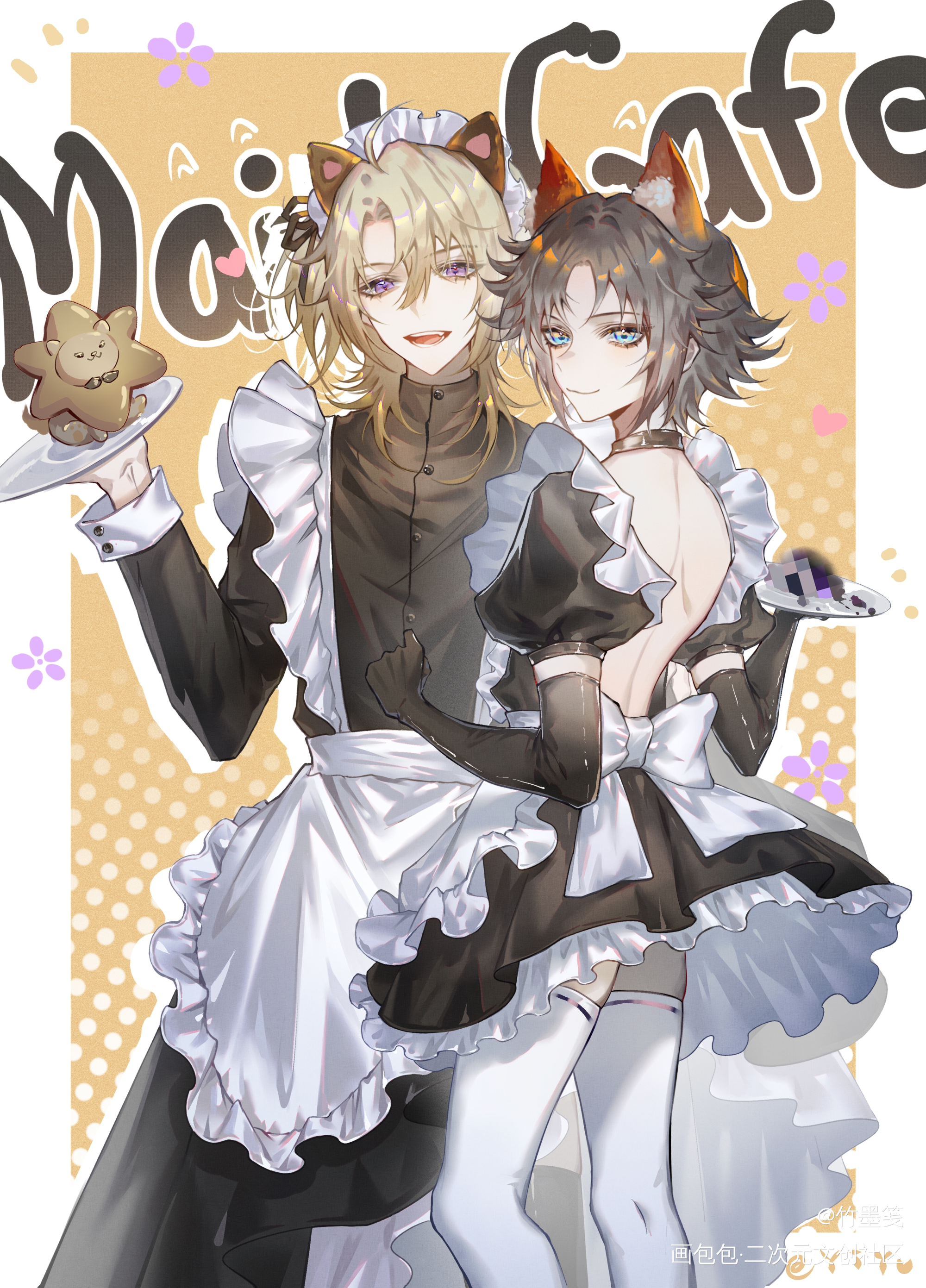 傻子女仆姐妹花（不是）_luxiemLucakaneshiromystarias绘画绘画作品