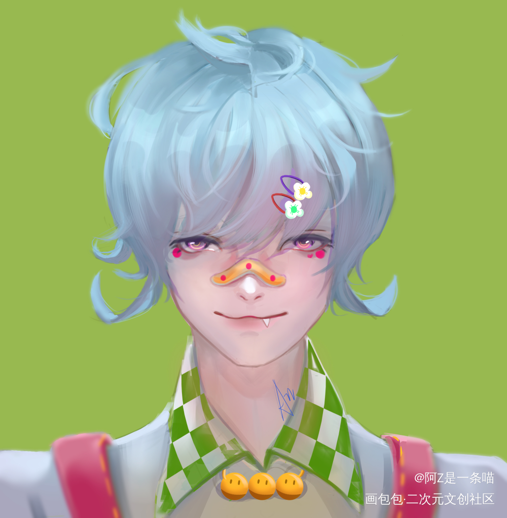 复健一下～是个弟弟_板绘涂头像插画oc绘画作品