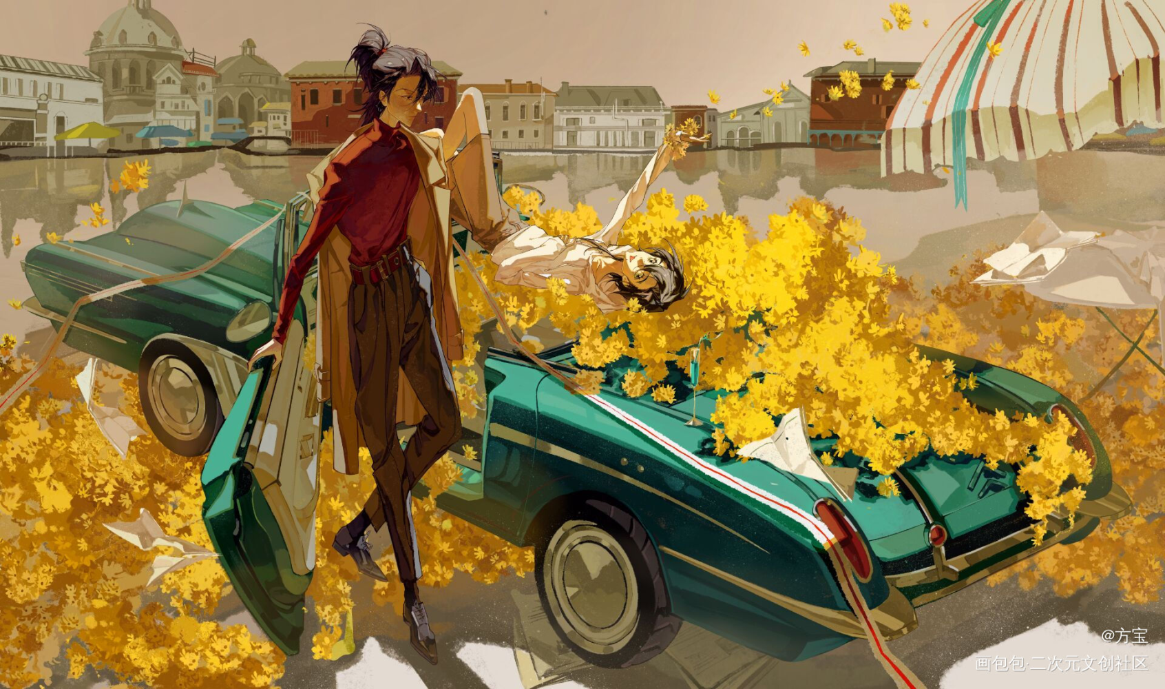 傻子pa_插画我的好大儿和好二儿原创oc绘画作品