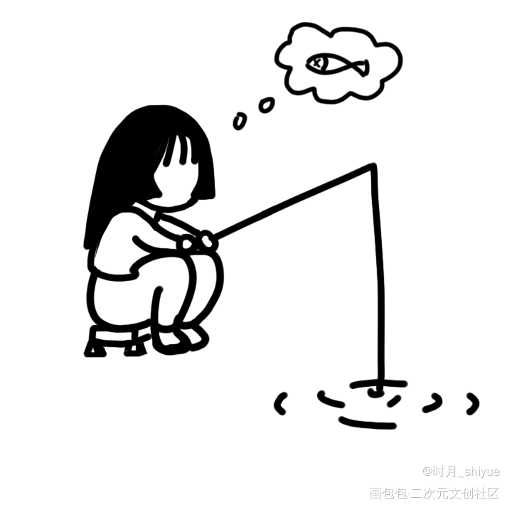 头像心情27_板绘涂黑白简笔头像心情原创绘画作品