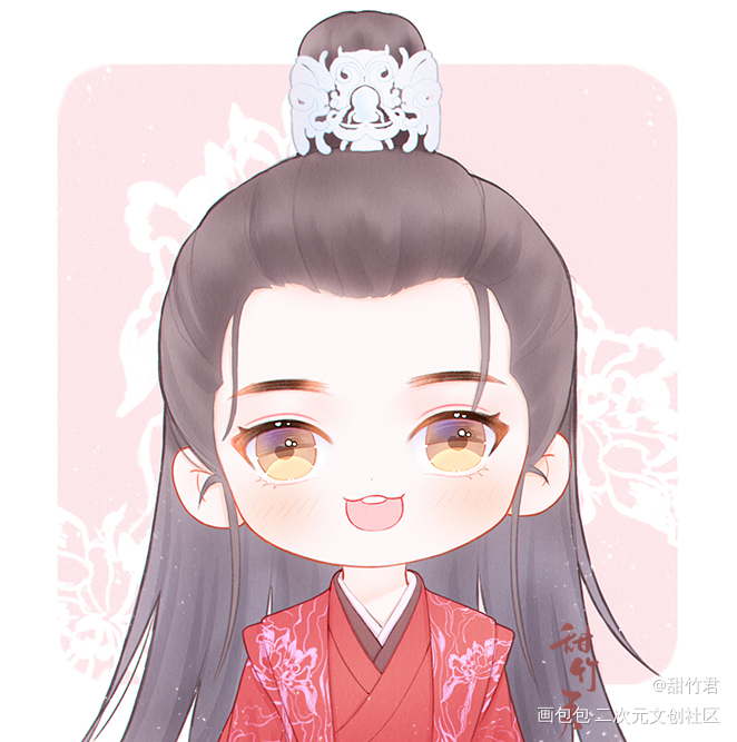 锦绣(｡･ω･｡)ﾉ♡_板绘涂古风人物古风Q版Q版头像同人同人绘求约稿人物头像绘画绘画作品