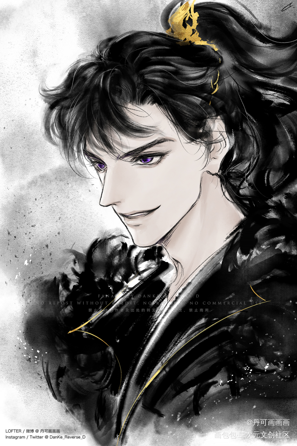 踏_二哈和他的白猫师尊燃晚踏仙君墨燃绘画作品