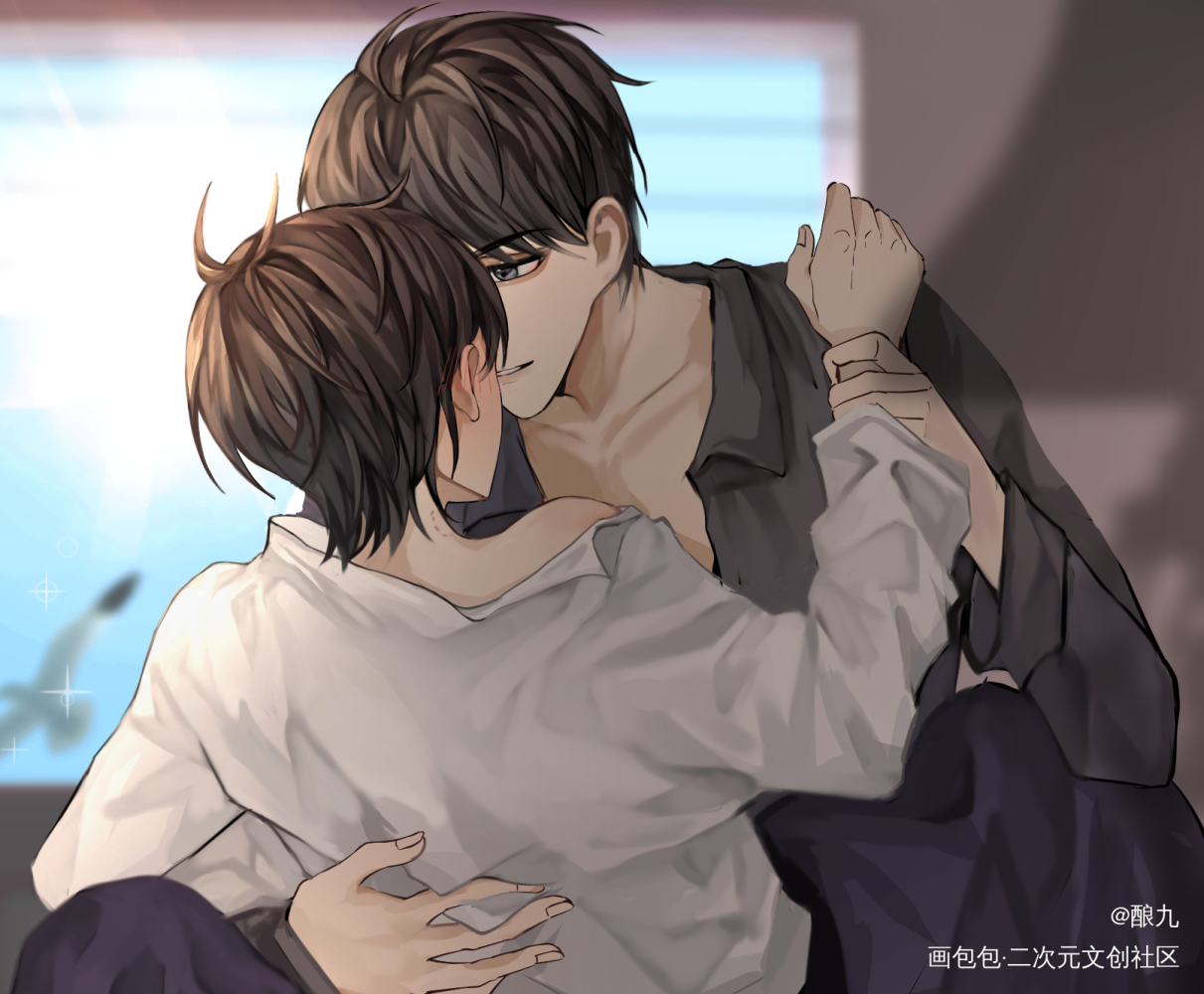 起床_飞鸥不下绘画作品