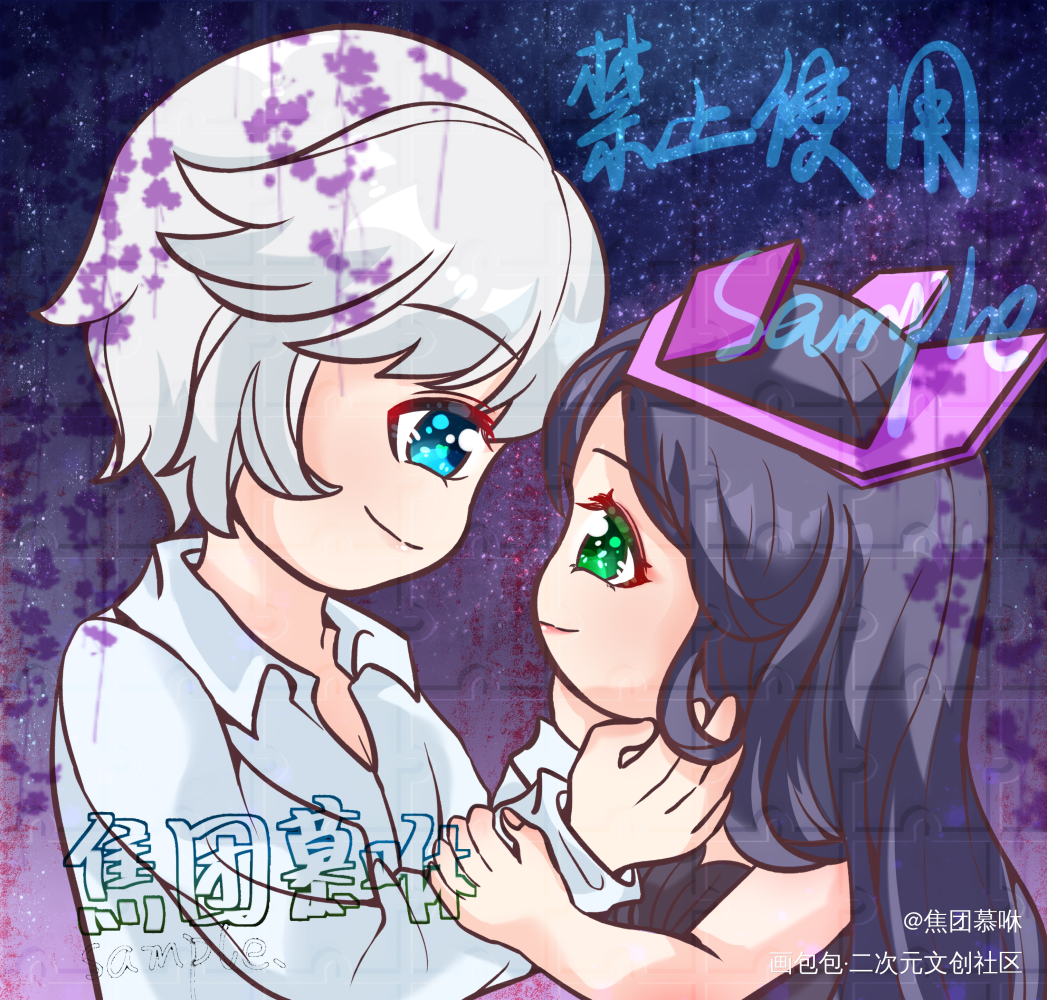 稿_Q版指绘摸鱼约稿绘画绘画作品