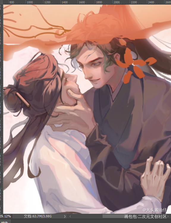 腿进度+1_二哈和他的白猫师尊燃晚绘画作品