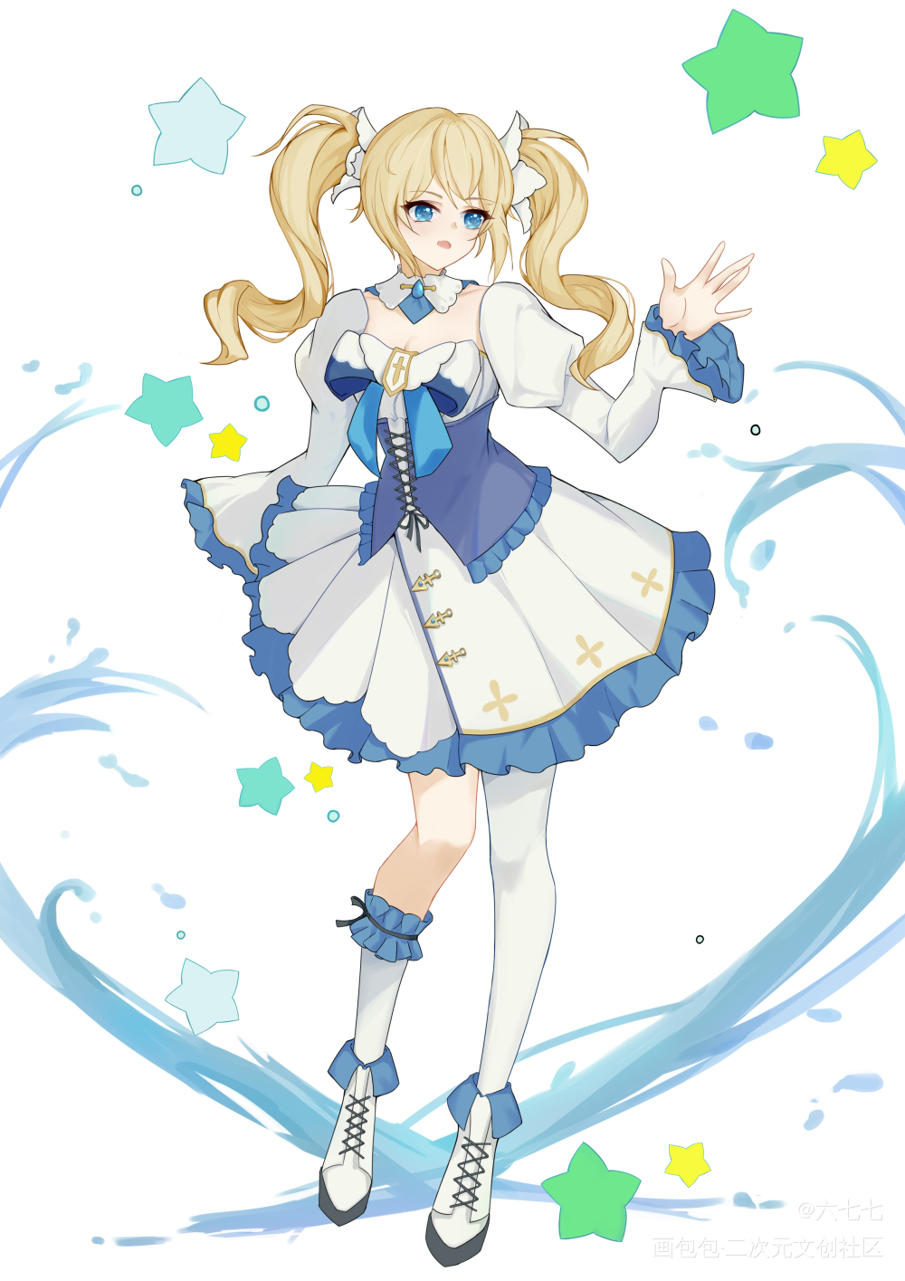 小可爱_原神芭芭拉立绘绘画作品