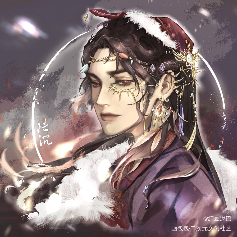 光启寨主_光与夜之恋陆沉板绘涂插画同人私设原创绘画作品