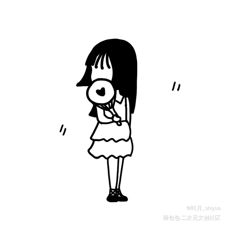 头像心情28_板绘涂黑白简笔头像心情原创绘画作品