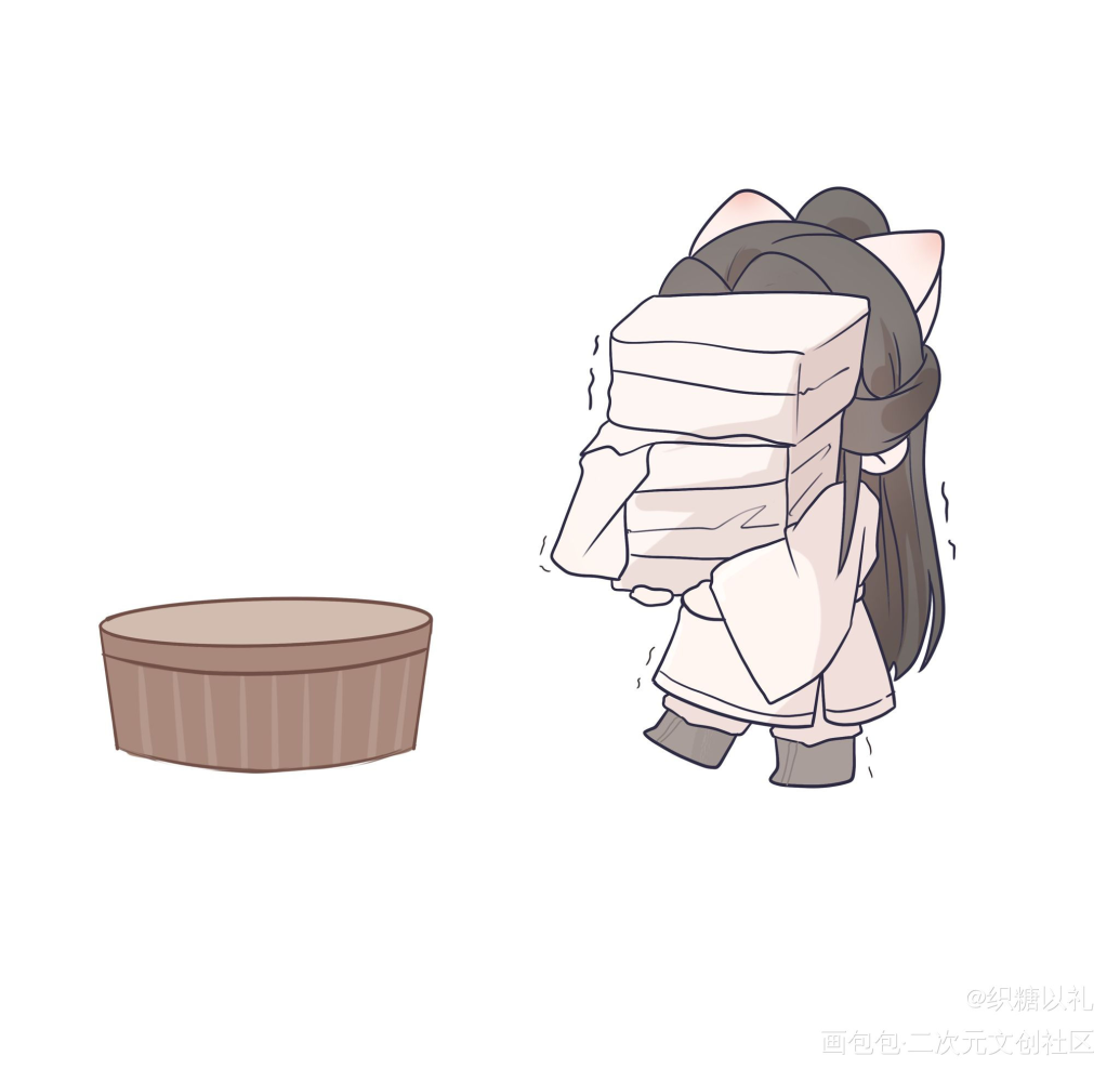猫咪洗衣_二哈和他的白猫师尊楚晚宁Q版绘画作品