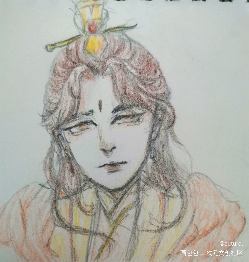 长得像君吾的谢怜_天官赐福摸鱼页绘画作品