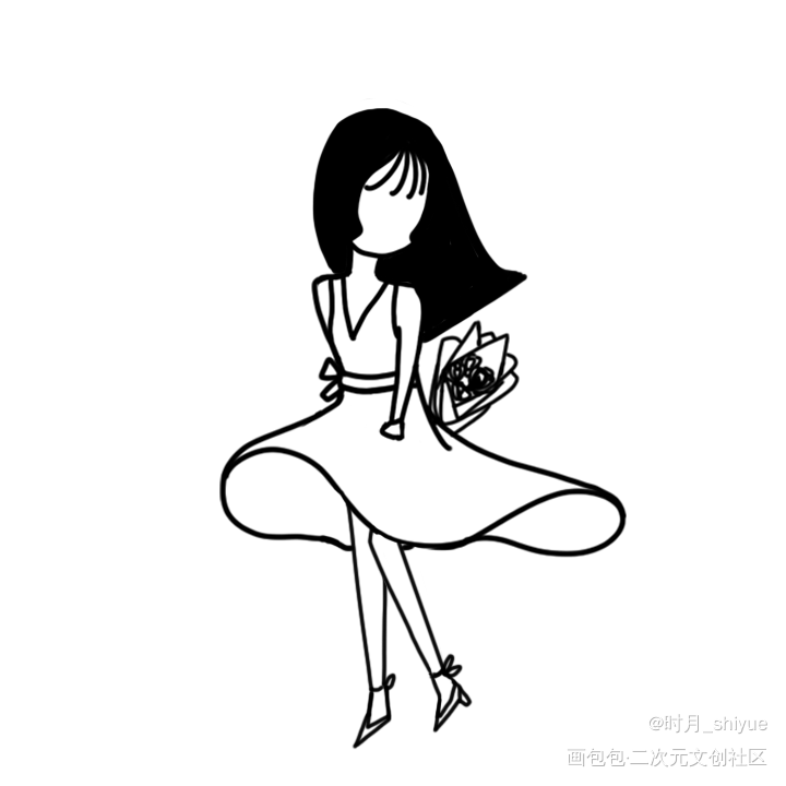 头像心情29_板绘涂黑白简笔头像心情原创绘画作品