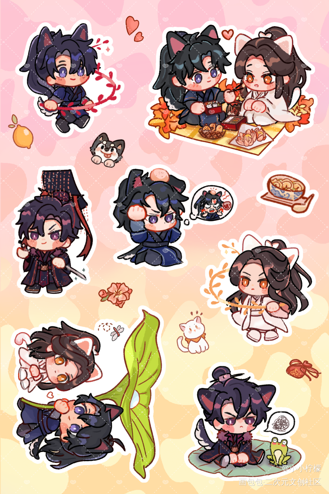 二哈_二哈和他的白猫师尊绘画作品