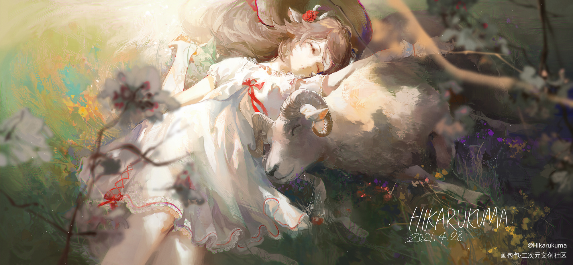 Casual Time._明日方舟铃兰艾雅法拉陈板绘涂arknights浊心斯卡蒂绘画作品