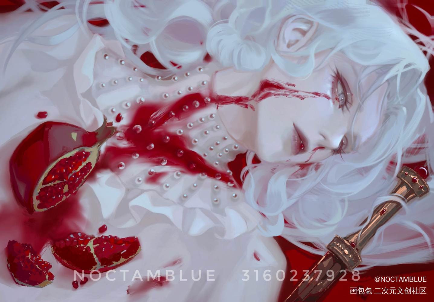 石榴_插画银河塔oc绘画作品