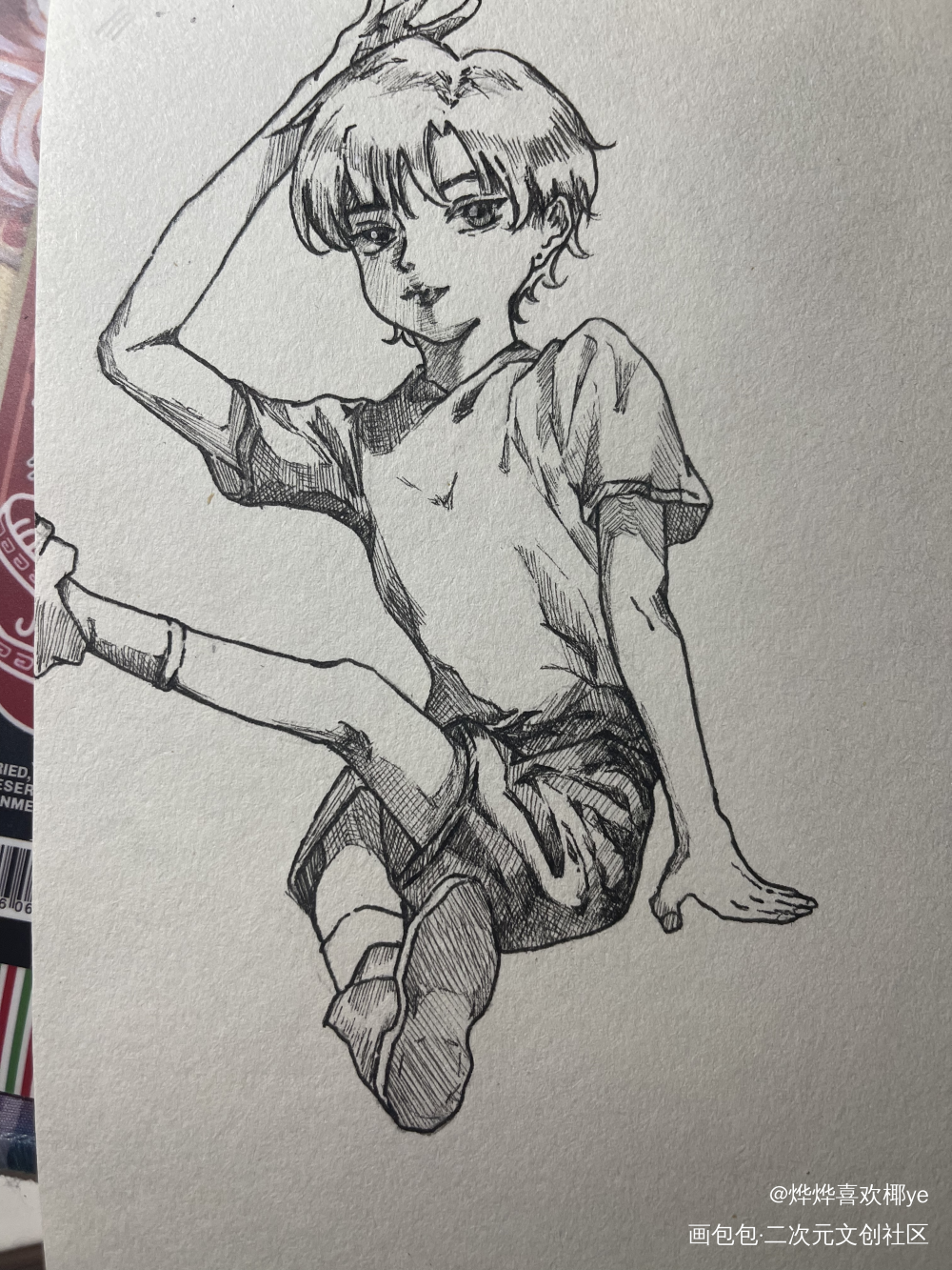 画了幼版简包_李简黑白简笔摸鱼页绘画作品