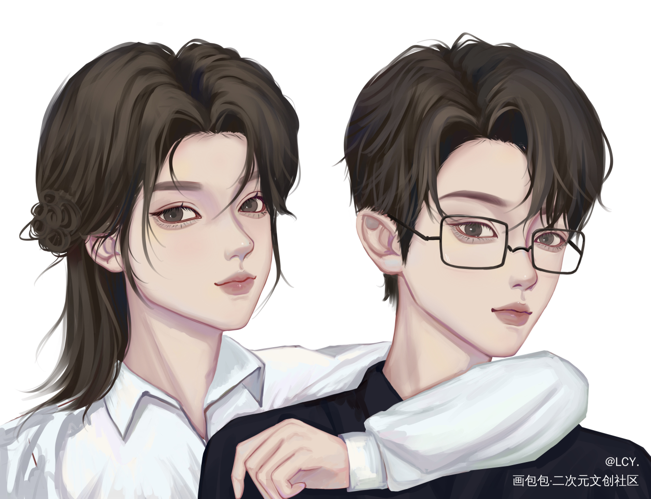 约的习清哥哥和自珩哥哥_我只喜欢你的人设绘画作品